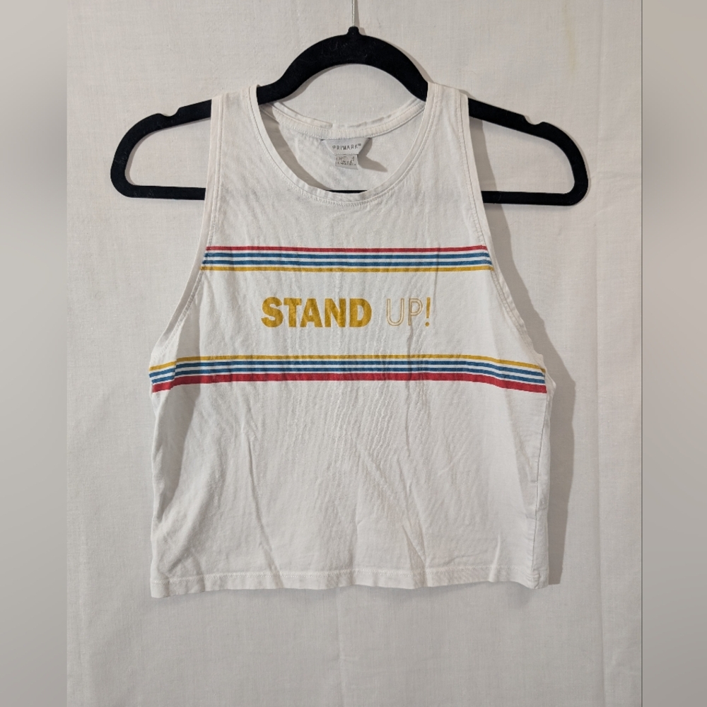 Primark Stand Up Activist Protest Crop Tank Top, Size XS (4)
